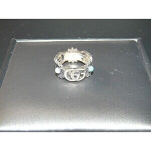 Gucci GG Marmont Flower Multi Stone Ring Size 3 14mm Sterling Silver 925 .925